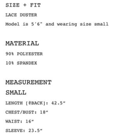 ⭐️ CRAZY TRAIN DANIA BLACK LACE DUSTER ⭐️ - Picture 2 of 4